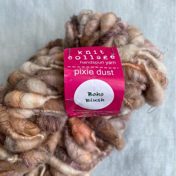 Knit Collage Pixie Dust Boho Blush 140g wool mohair metallic yarn skein hank - Picture 4 of 8